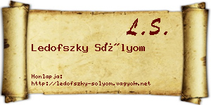 Ledofszky Sólyom névjegykártya